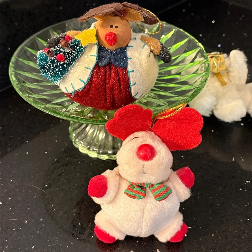 BUNDLE/7 Plushie Boyds Hinged Angel Bears Brocade Santa Roly Poly Rudolphs - Picture 14 of 16